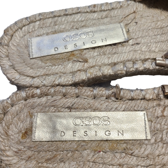 ASOS Jade Knotted Espadrille Platform Sandals Gold - Picture 6 of 7